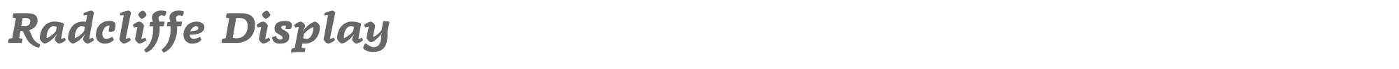 Sample characters Radcliffe Font