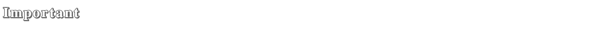 Sample characters Important Font