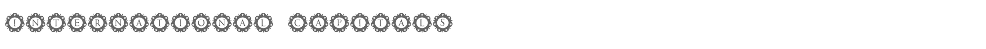 Sample characters International Capitals Font