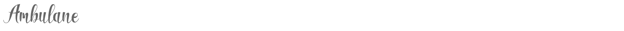 Sample characters Ambulane Font