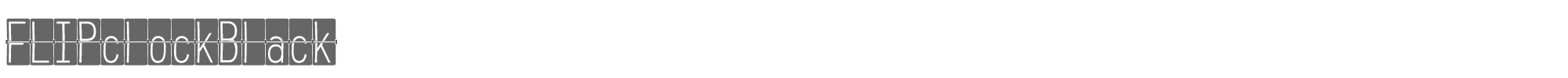 Sample characters Flip Clock Font