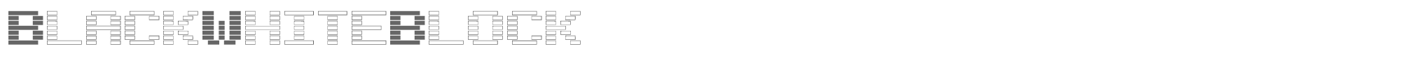 Sample characters Black White Block Font