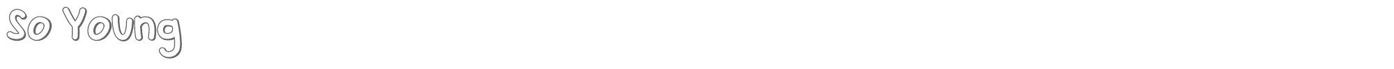 Sample characters So Young Font