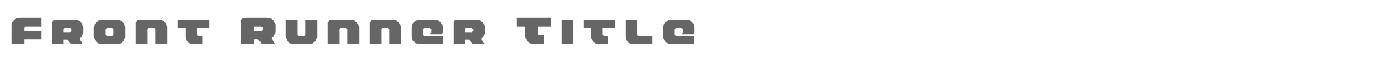 Front Runner frontrunnertitle.ttf font preview