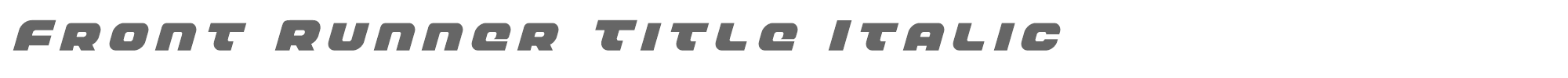 Front Runner frontrunnertitleital.ttf font preview