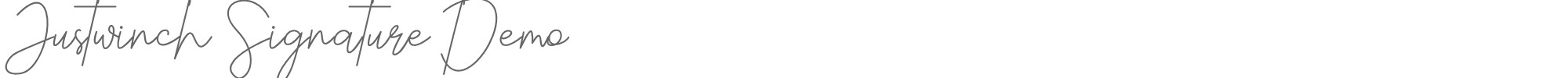 Sample characters Justwinch Signature Font