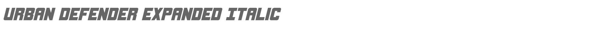 Urban Defender urbandefenderexpandital.ttf font preview