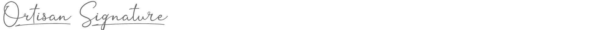 Sample characters Ortisan Signature Font