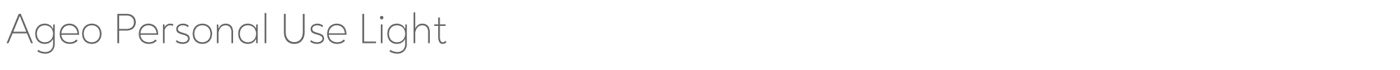 Ageo AgeoPersonalUse-Light.otf font preview
