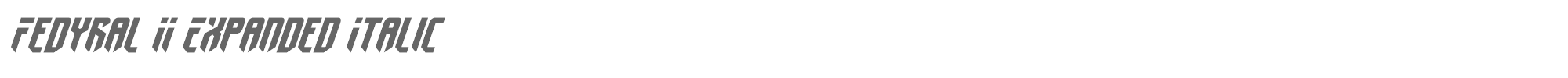 Fedyral II fedyral2expandital.ttf font preview
