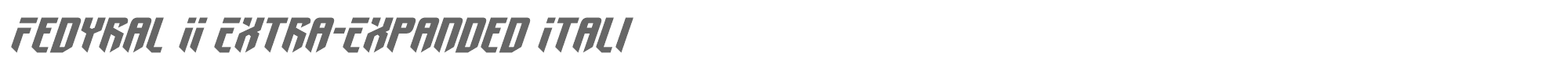 Fedyral II fedyral2xtraexpandital.ttf font preview