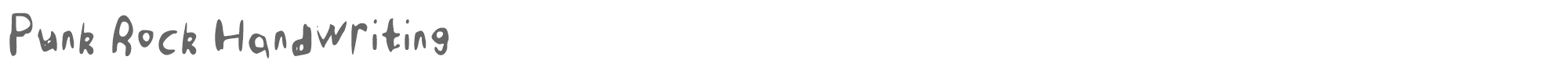 Sample characters Punk Rock Handwriting Font
