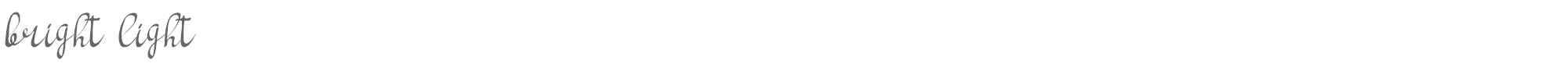 Sample characters Bright Light Font