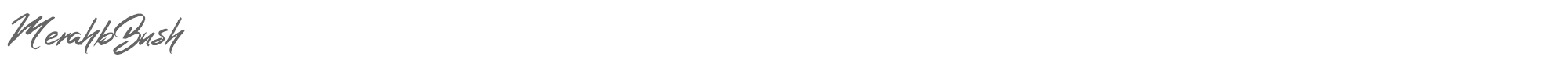 Sample characters Merahb Bush Font