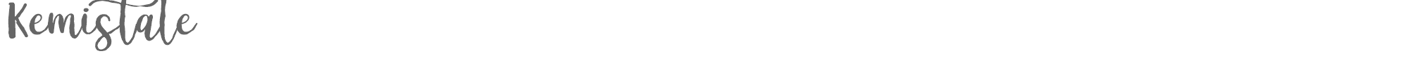 Sample characters Kemistale Font