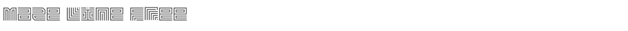 Sample characters Maze Line Font