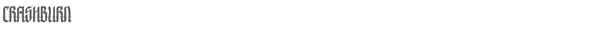 Sample characters Crashburn Font