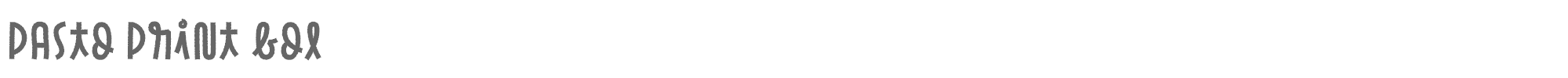 Sample characters Pasto Font
