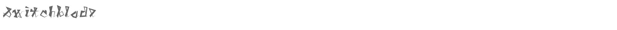 Sample characters Switch Blade Font