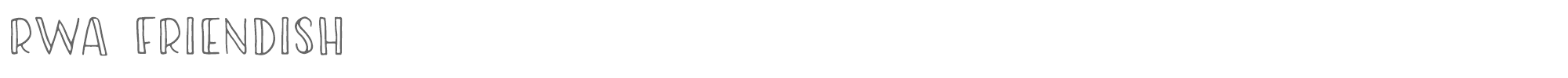 Sample characters RWA Friendish Font