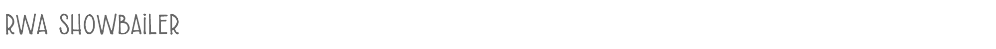 Sample characters RWA Showbailer Font