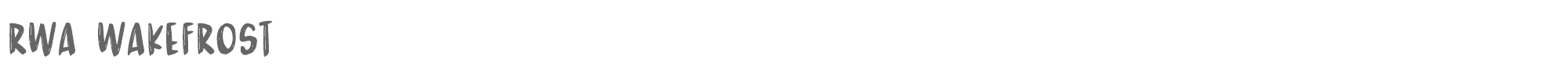Sample characters RWA Wakefrost Font