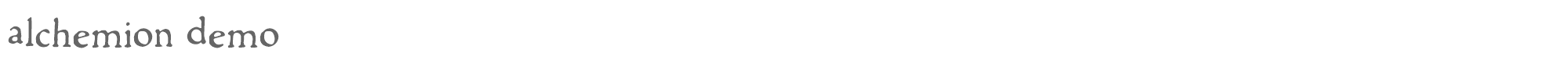Sample characters Alchemion Font