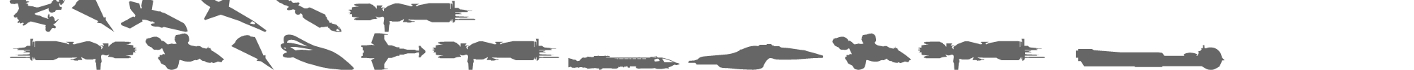 Sample characters Famous Spaceships 2 Font