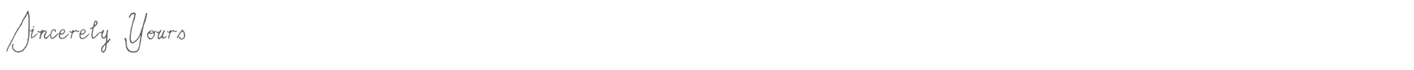Sample characters Sincerely Yours Font