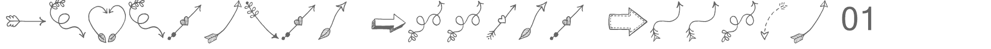 Sample characters Tanaestel Doodle Arrows 01 Font