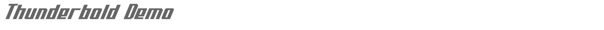 Sample characters Thunderbold Font
