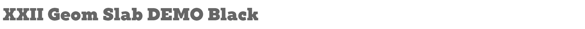 Sample characters XXII Geom Slab Font