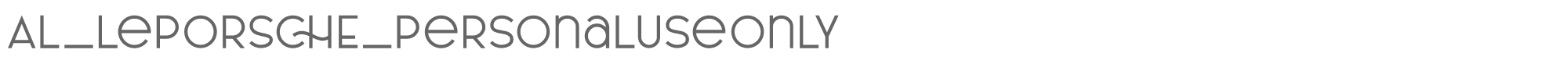 Sample characters AL LePorsche Font