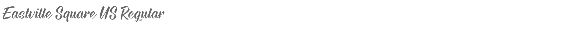 Sample characters Eastville Square US Font