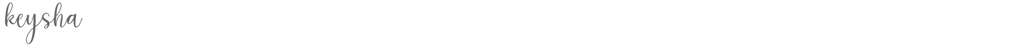 Sample characters Keysha Font