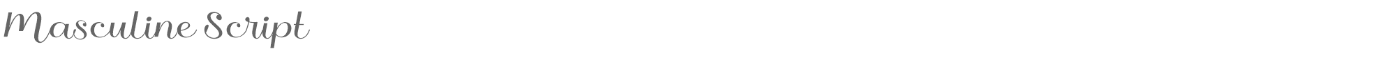 Sample characters Masculine Script Font
