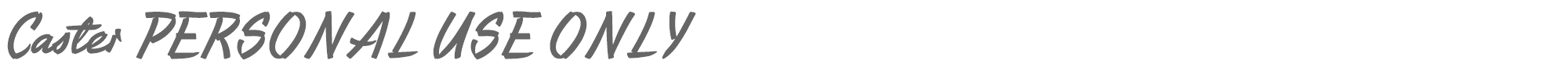 Sample characters Caster Font