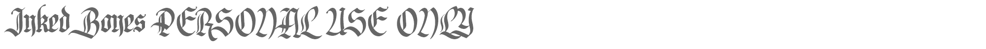 Sample characters Inked Bones Font