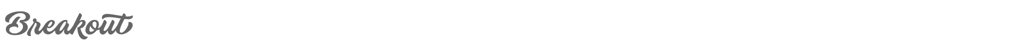 Sample characters Breakout Font