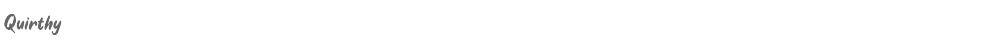 Sample characters Quirthy Font