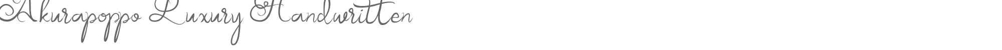 Sample characters Akurapoppo Luxury Handwritten Font
