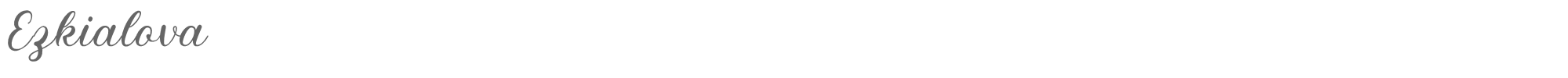 Sample characters Ezkialova Font