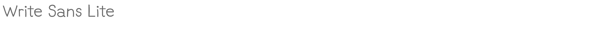 Sample characters Write Sans Lite Font