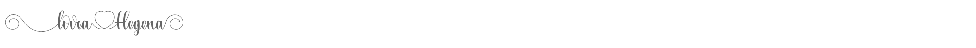Sample characters Lovea Hegena Font