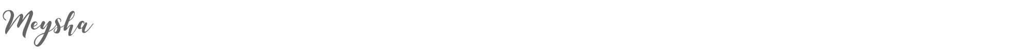 Sample characters Meysha Font
