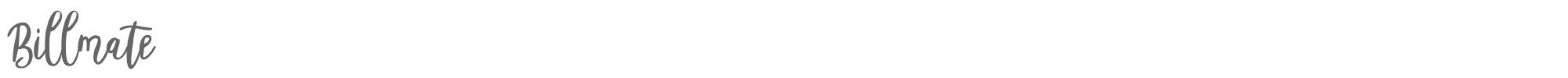 Sample characters Billmate Font
