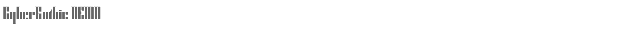 Sample characters Cyber Gothic Font