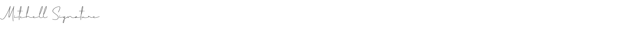 Sample characters Mitchell Signature Font