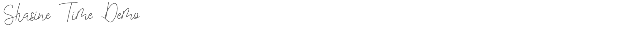 Sample characters Shasine Time Font