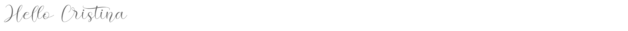 Sample characters Hello Cristina Font